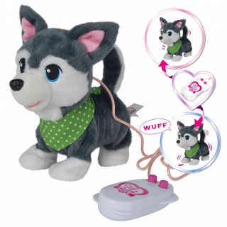 Žaislinis interaktyvus pliušinis šuniukas haskis su nuotolinio valdymo pultu | Chi Chi Love Husky | Simba